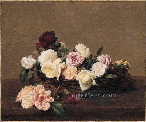 A Basket of Roses Henri Fantin Latour Oil Paintings